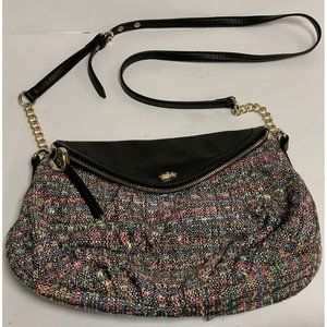 Juicy Couture Multicolored Fold-over Fabric Purse Crossbody 14x9x4